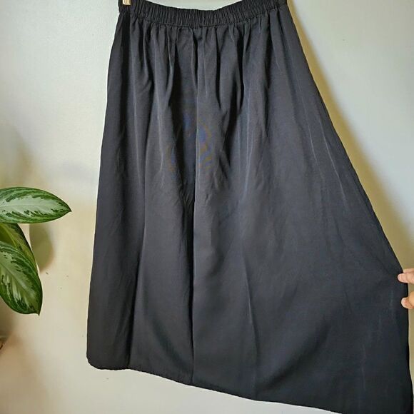 EUC VINTAGE ST. JULIAN WOMAN BLACK RAYON BUTTON DOWN MAXI SKIRT SIZE 16/ L-XL - Picture 8 of 12